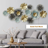 Close-up of golden rays and detailed center design in Stargold Wall Art